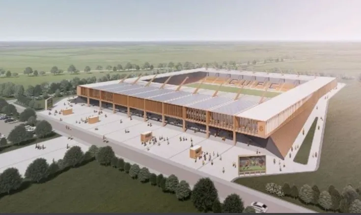 Bản vẽ kế hoạch phát triển và nâng cấp Abbey Stadium, hướng tới một tương lai hiện đại cho sân nhà Cambridge United.