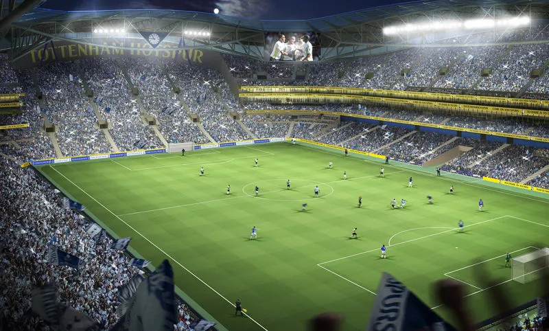 Góc nhìn toàn cảnh sân cỏ từ khán đài Tottenham Hotspur Stadium