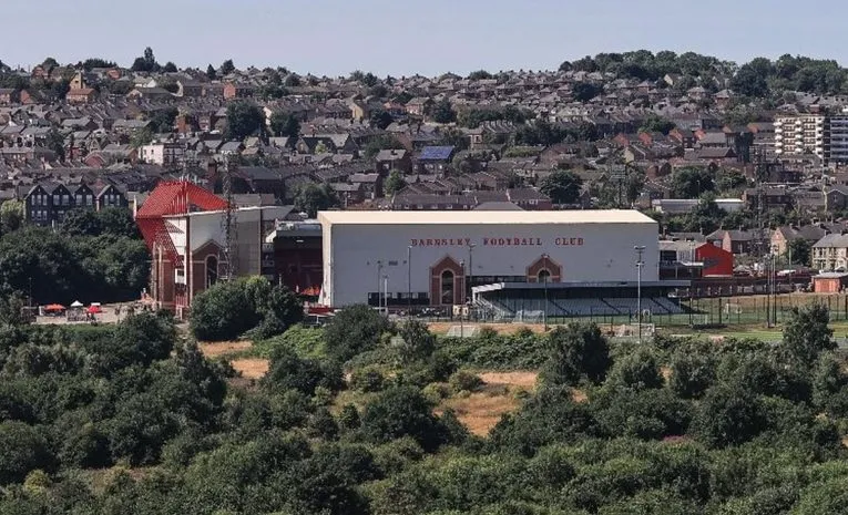 Oakwell Stadium in the Distance