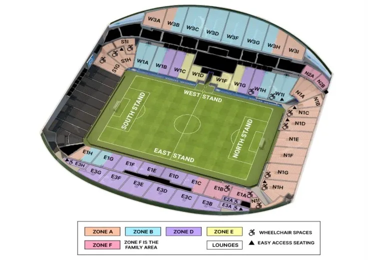 Sơ đồ chỗ ngồi sân vận động The Amex của Brighton